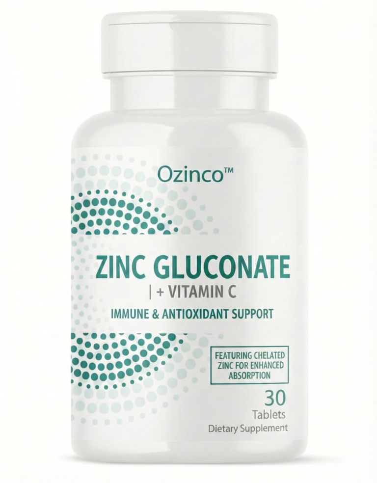 Ozinco tablet boosting immunity, supporting recovery from colds and viral infections, and providing antioxidant protection.