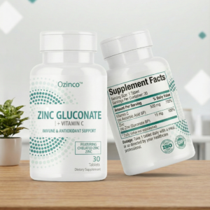 Ozinco tablet boosting immunity, supporting recovery from colds and viral infections, and providing antioxidant protection.