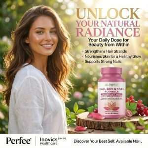 Perfee tablet for beauty, supports healthy skin, hair, and nails, enriched with vitamins and antioxidants.