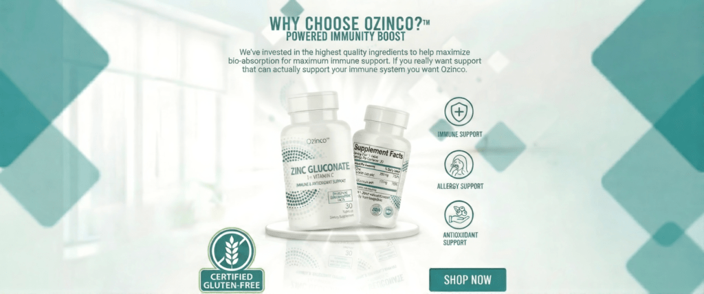Ozinco tablet strengthening the immune system and protecting against infections.
