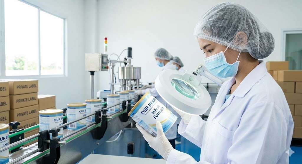 Infant formulation services offering custom baby nutrition solutions, including vitamins, minerals, DHA, and tailored nutraceutical products for early growth and development.