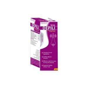 DEPILI urinary tract health syrup with cranberry extract and herbal ingredients to help prevent UTIs and support bladder health